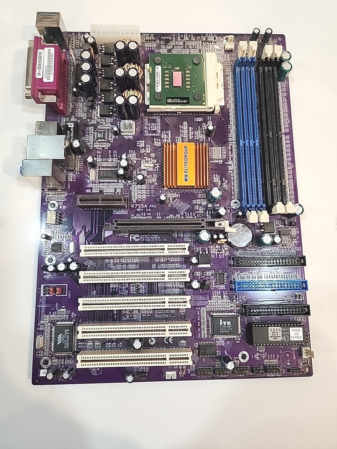 ECS K7S5A Pro Socket A 462 Motherboard ATX AGP Athlon XP 2100+ Windows