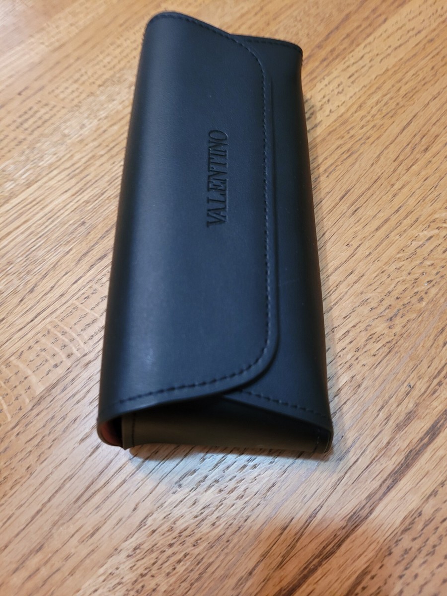 VALENTINO SOFT LEATHER SUNGLASSES CASE BLACK FELT LINED NWOT  display picture 1