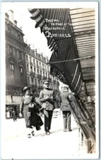 RPPC  BRUSSELS, BELGIUM   Street Scene PASSING "METROPOLE" ca 1920s Postcard