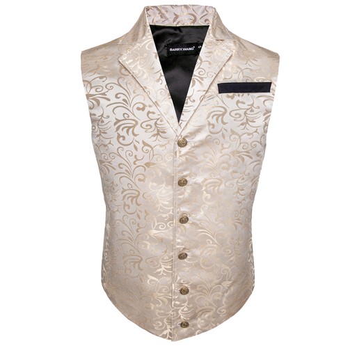 Barry Wang 1pcs Mens Victorian  Vest Paisley Slim Fit S-3XL Steampunk Gilet - Picture 76 of 81