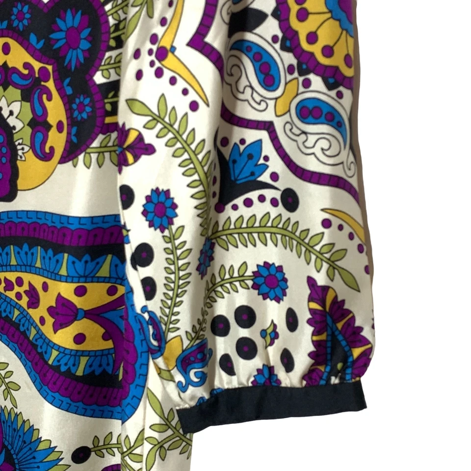 Tibi -- Vestido Floral 100% Seda Cachemira/Floral (Vintage Años 70 Look) Talla 2 Foto 3 de 4