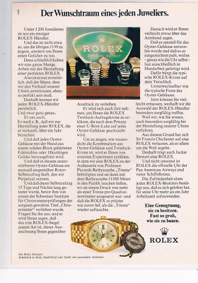 Rolex Werbeanzeige Werbung Rolex ''Wunschtraum'' NG 