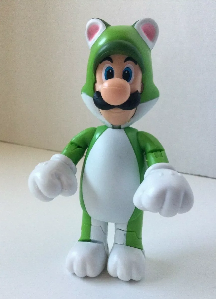 World of Nintendo LUIGI cat suit 4 inch super mario bros