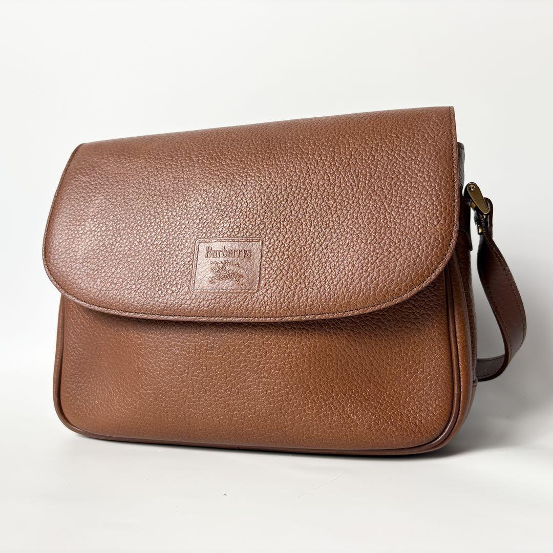 Burberry Shoulder Bag Nova Check Leather Brown Authentic F10241645