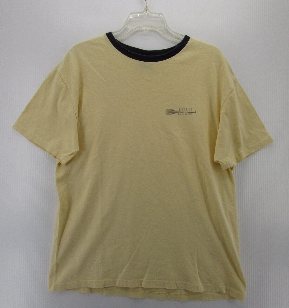 FILA VINTAGE Ralph Lauren Polo Shirt Uomo Giallo Medio Kayak Canottaggio Pullover anni 90*