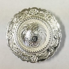 WESTERN SADDLE HEADSTALL HORSE TACK BRIGHT SILVER ROPE EDGE CONCHO screw back