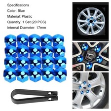20 COPRI DADI 17MM COLORATI BLU CROMATO TAPPI  PER RUOTE COPRI BULLONI AUTO ABS