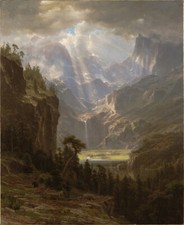 Albert Bierstadt -Rocky Mountains Giclee Fine Art Print on Canvas Wall Decor 48"
