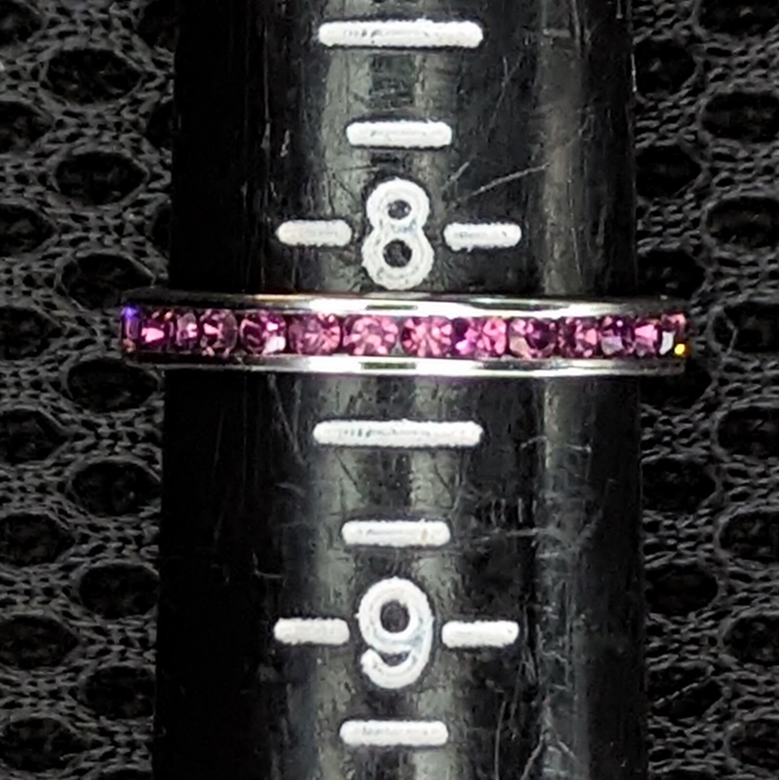 Lot Two Stackable Rings Bands Purple Rhinestone S… - image 5