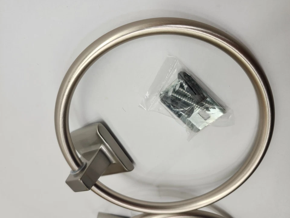 Лот из 2 полотенце кольцо матовый никель квадратный стиль #62070 - Изображение 4 из 4