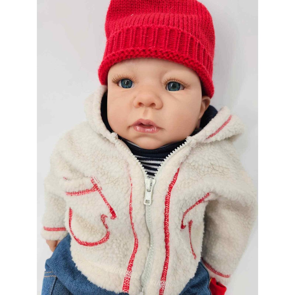 Ashton Drake Reborn Baby Doll Boy Tommys First Flurry Blonde Hair Blue