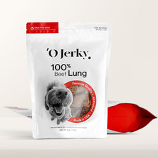 'O Jerky 100% Beef Lung for Dogs, Single Ingredient, Sourced & Made in USA 4oz