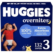 Huggies Size 3 Overnites Baby Diapers: Overnight Diapers, 3, White