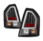 FOR 2008-2010 CHRYSLER 300C LED PYRO TUBE TAIL BRAKE LIGHT LAMP BLACK LEFT+RIGHT