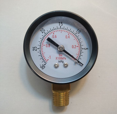 Vakuummeter - 1/4'' NPT Gewinde - D=52 mm - Unterdruckmanometer - Schnellversand