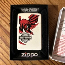 Vintage 2007 Harley Davidson Zippo Windproof Cigarette Lighter Original Box USA