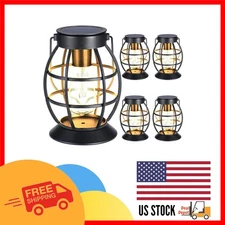 Versatile Solar Lanterns - 4-Pack Antique Bronze LED Lights for Yard & Pathway