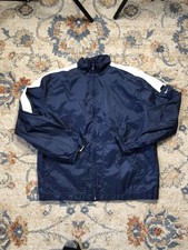 Nike Jacket Youth Medium Blue White Mesh Lined Windbreaker Full Zip Swoosh