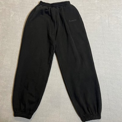 Comfrt Kids Black Sweatpants Joggers XL Elastic Waist Logo Relaxed Fit