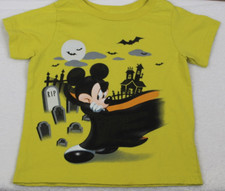 Disney Store Mickey Mouse Halloween Yellow Short Sleeve Shirt Size XXS 2/30