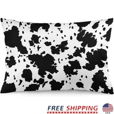 Cow Print Lumbar Pillow Cover Decorative Cushion Couch Bed Indoor Outdoor New