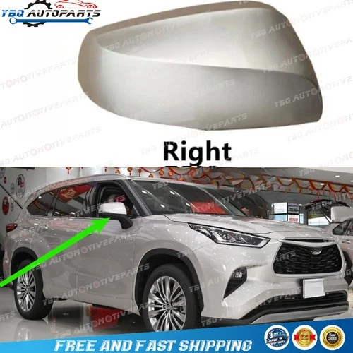Silver RIGHT PASSENGER Side Mirror Cover for Toyota Highlander 2021~2023 view