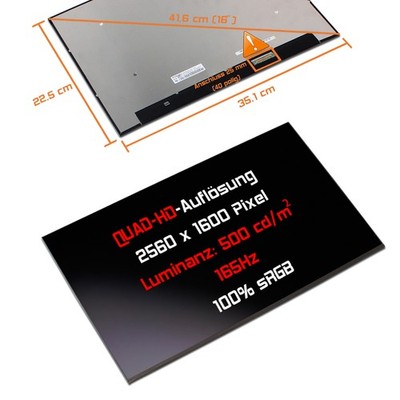16'' Display matt passend für Lenovo Legion Pro 5 16IRX9 WSUxGA+ 500 Nits 165Hz 