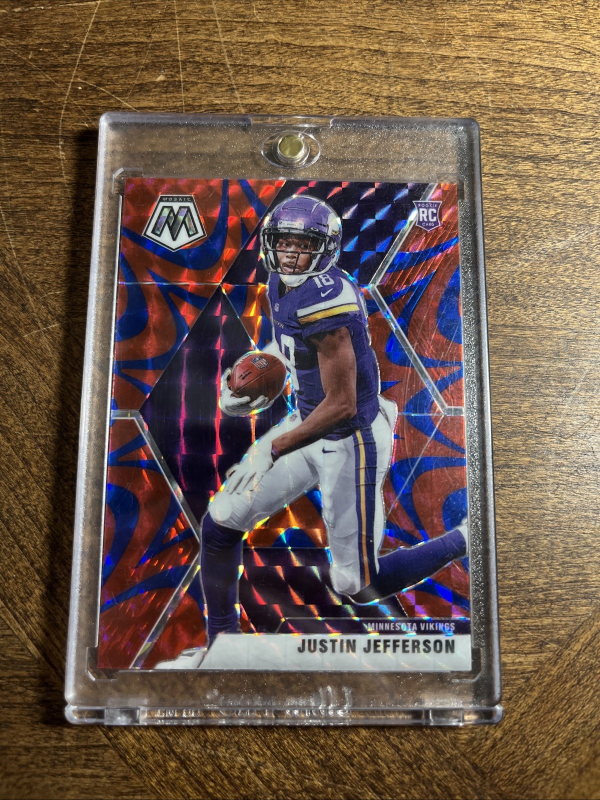 2020 Panini Mosaic- Rookies Justin Jefferson #209 Reactive Blue Mosaic Prizm RC