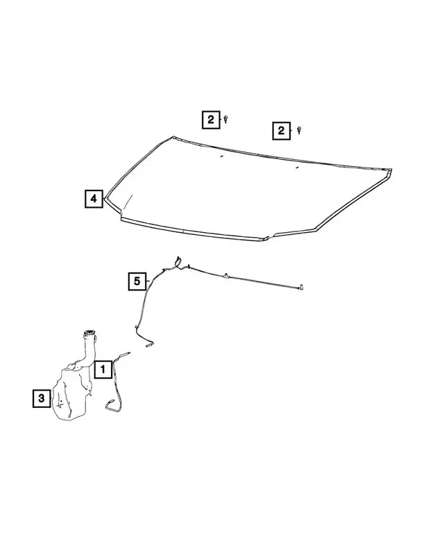 X2 Original Mopar Chrysler GRAND VOYAGER 08 Boquilla Lavadora Parabrisas 05113049AA Foto 4 de 4