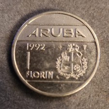 Aruba 1 Florin Coin 1992 Beatrix Koningin der Nederlanden Silver Uncertified