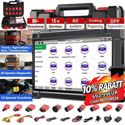 ANCEL  LKW Trucks Profi Diagnosegerät komplett System OBD2 Scanner Für Daf&Iveco