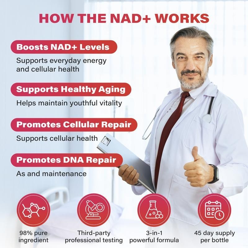 ZO0ONE NR1000-NAD+ Berry FlavorDrink Mix for skin Aging support,...