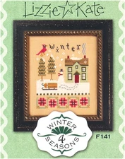 Lizzie Kate WINTER 4 Seasons Cross Stitch Leaflet ONLY house sampler / Christma