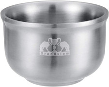 Shaving Soap Bowl, 304 Heavy Duty Stainless Steel Shaving Lather Bowl for Men, D