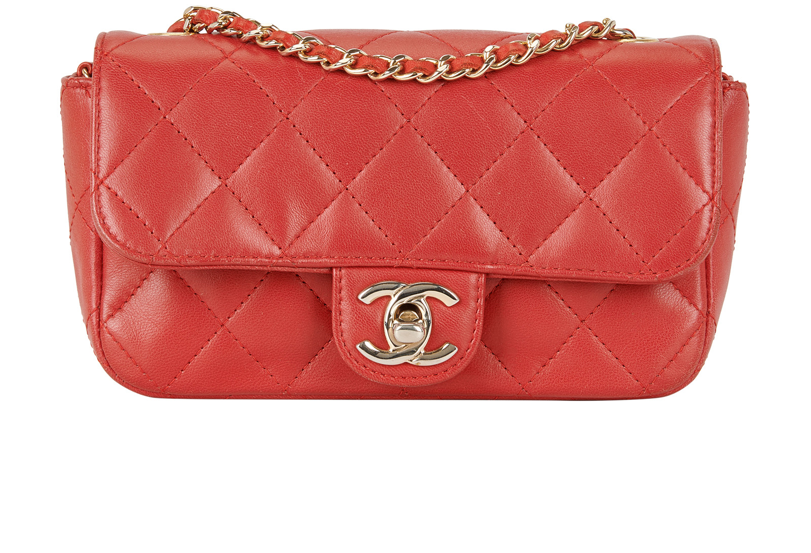 Chanel Mini Rectangular Flap Shoulder Bag Lambski… - image 1