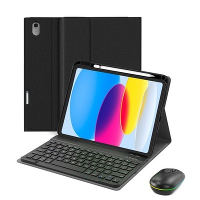 for ipad A16 Case with Keyboard and Mouse, Stand Folio Cover with Pencil Hold...