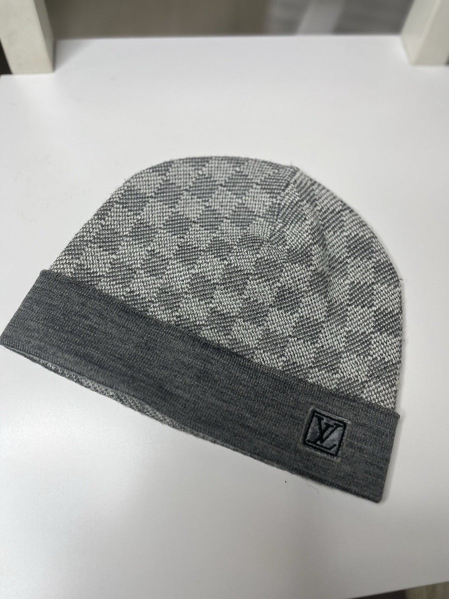 Louis Vuitton Beanie Damier Petite Grey LV Monogram Logo LV Wool Beanie