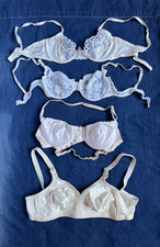 Vintage Bra Lot of 4 | Lily of France White Lace Bra Backless by Smoothie Bra