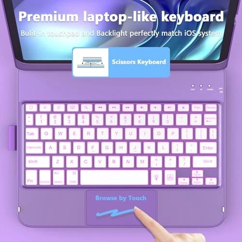 Funda con Teclado para iPad 10ª Generación,Teclado Táctil para iPad 10ª Foto 2 de 4