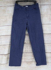 VINTAGE Womens Size 14 Medium At The Waist Straight Leg Pants Navy Blue