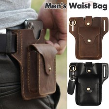 Genuine Leather Men's Waist Bag Fashion Multifunctional Retro Wallet Bag Outdoor