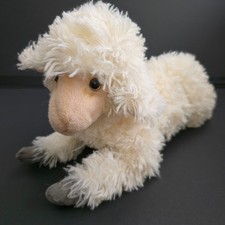 Vintage Hansa Realistic Lamb Plush 1999 White Lying Sheep 16  