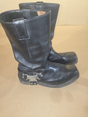Milwaukee MB410 Harness Motorcycle Boots Men 13 Wide Black Leather Biker Boots