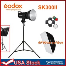 Godox SK300II 300W Studio Flash Strobe Light ,60 90cm softbox,barndoor,2m stand