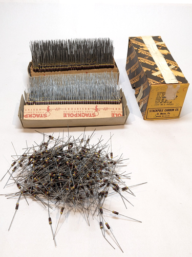 ~1800 Stackpole 4,700 Ohm (4.7KΩ) 1/2W ±20% Carbon Comp Axial Resistors ...