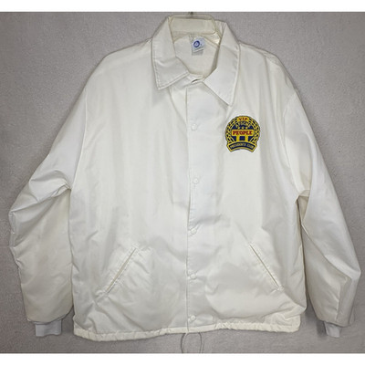 UNITE Men s Large Jacket White Embroidered AFSCME Snap Front Lined VIP Pres Club