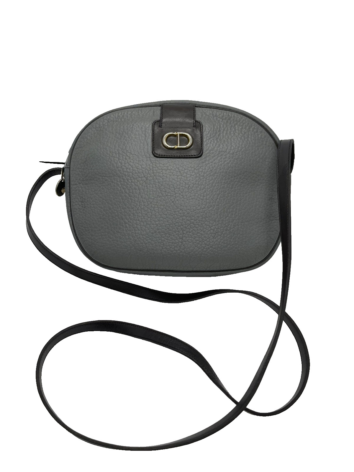 Vintage Christian Dior Shoulder Bag Gray Leather Italy Authentic thumbnail 20