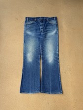 Vintage 80  s Levi  s 646 Orange Tab Bellbottom Flare Distressed Jeans Size 37x29