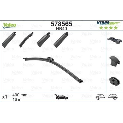 Wischblatt Valeo 578565 Hydroconnect Rear FüR Audi Bmw Mercedes Benz Seat Skoda-image