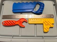 Vintage Little Tikes Pretend Play Tools : Saw, Wrench and Ruler 3 Piece Lot